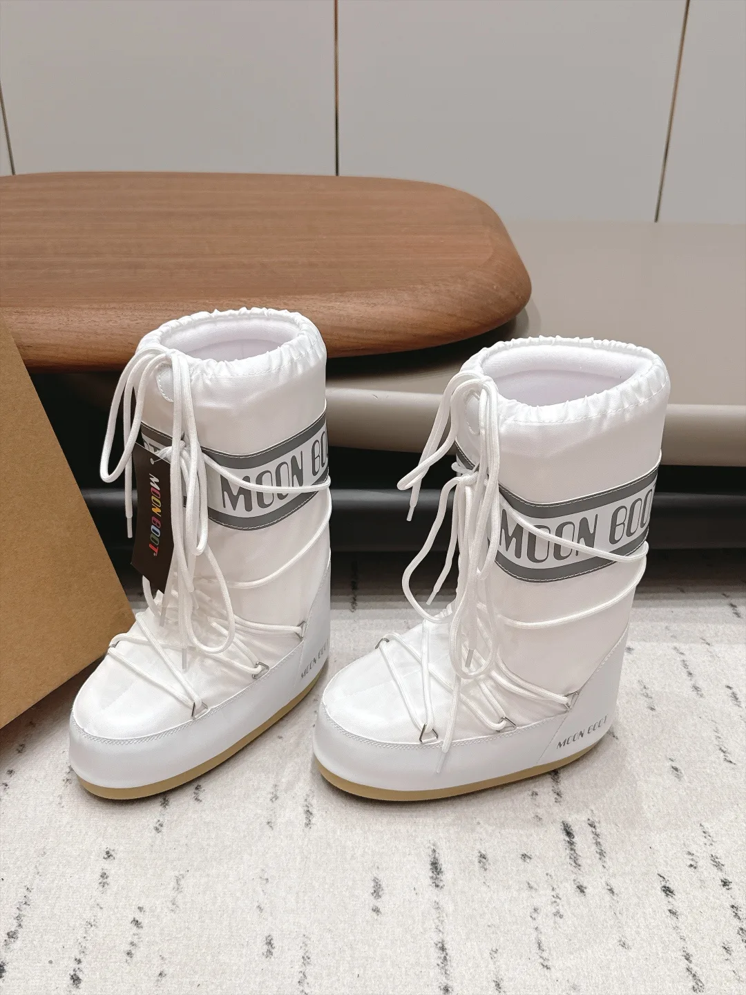 Moon Boot Smooth Snow Boots in White · view 1