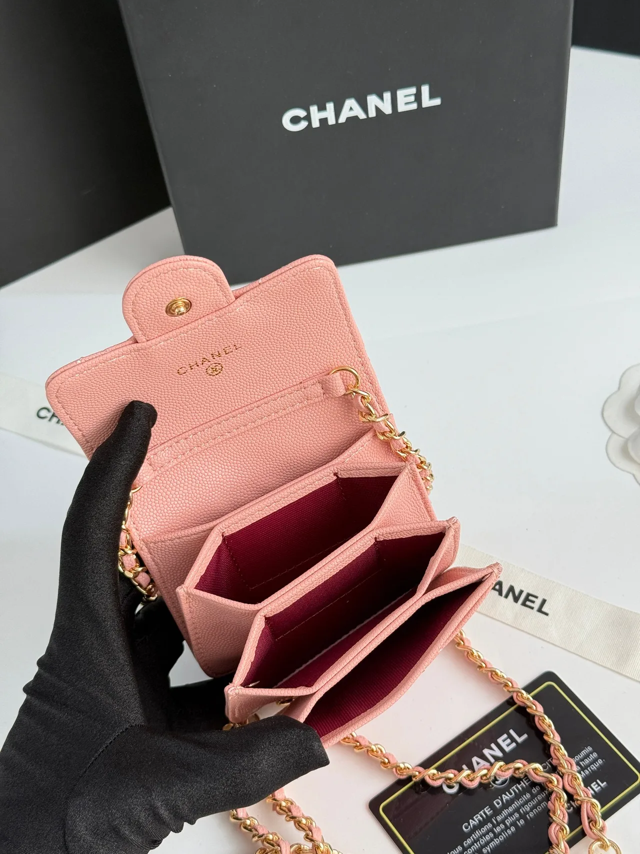 Chanel Quilted Wallet in Pink · view 8