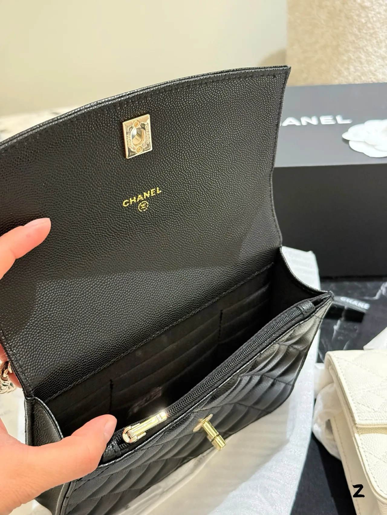 Chanel Small Flap Shoulder Bag in Black & White · view 6