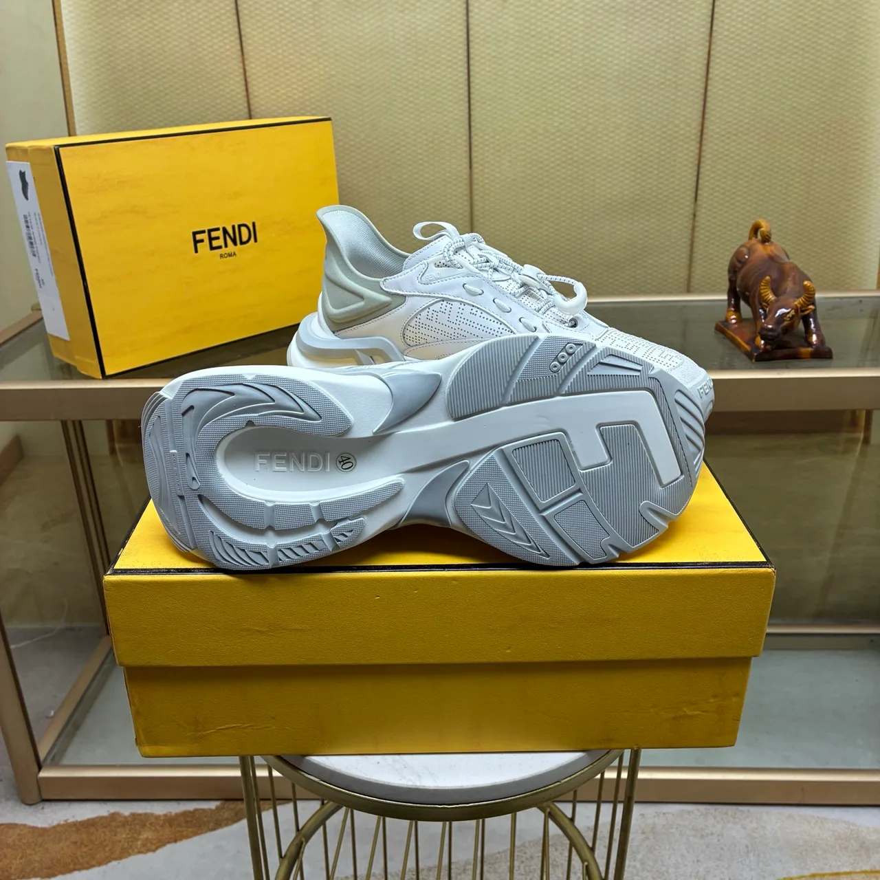 Fendi FF-Panel Sneakers in Black & White · view 8