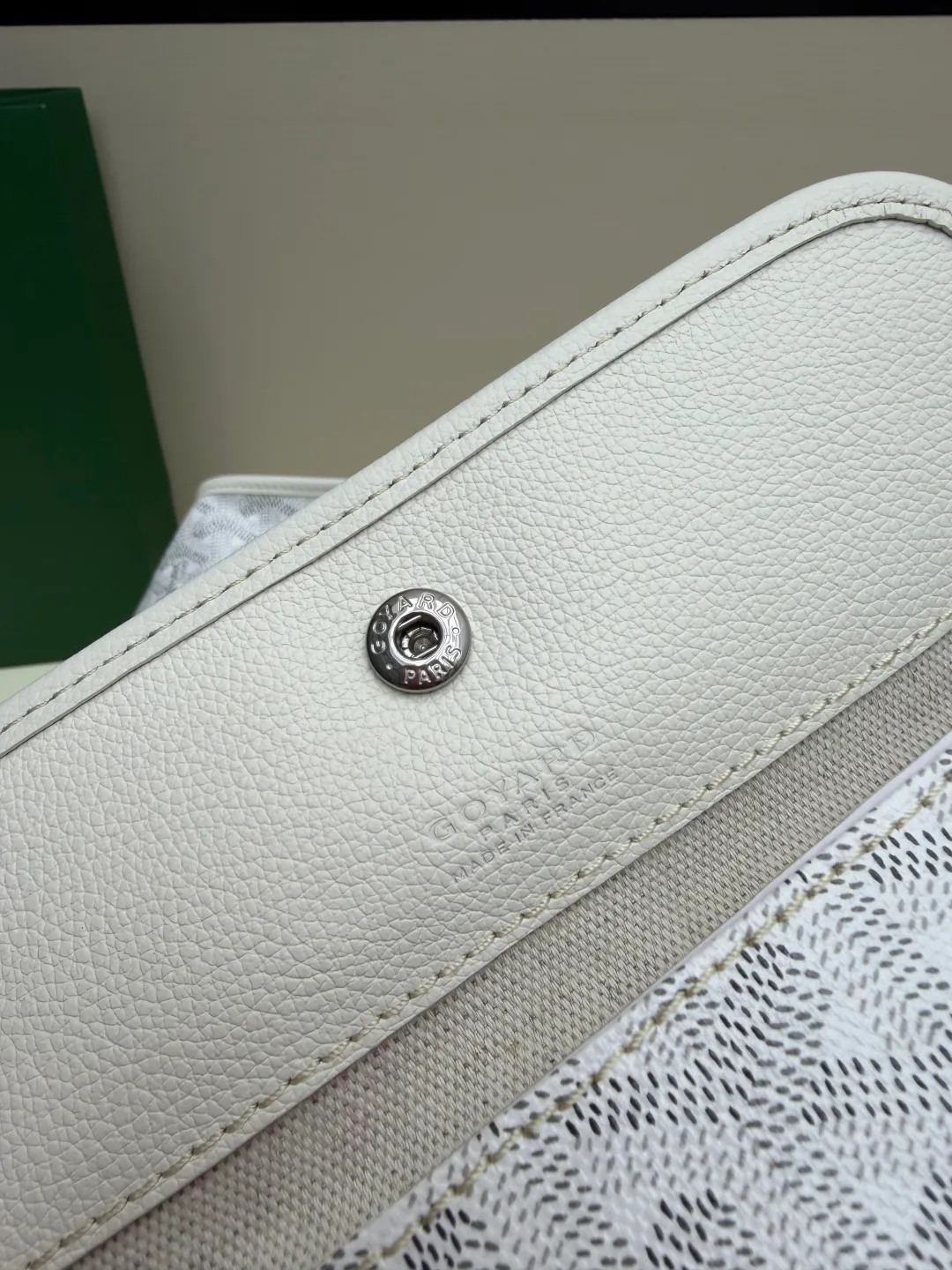 Goyard Canvas Smooth Chevron tote with pictured pouch in White · view 8