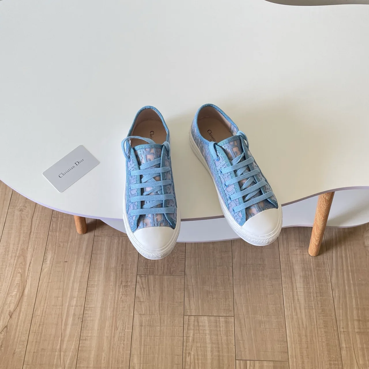 Dior Leather Sneakers in Blue · view 2