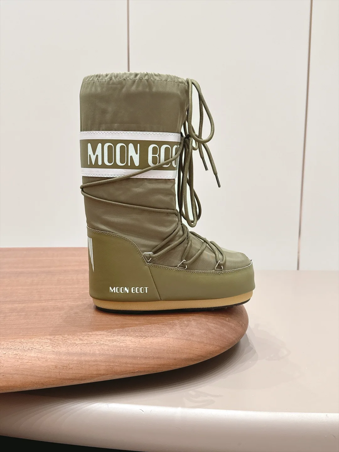 Moon Boot Quilted Boots in Green · view 5