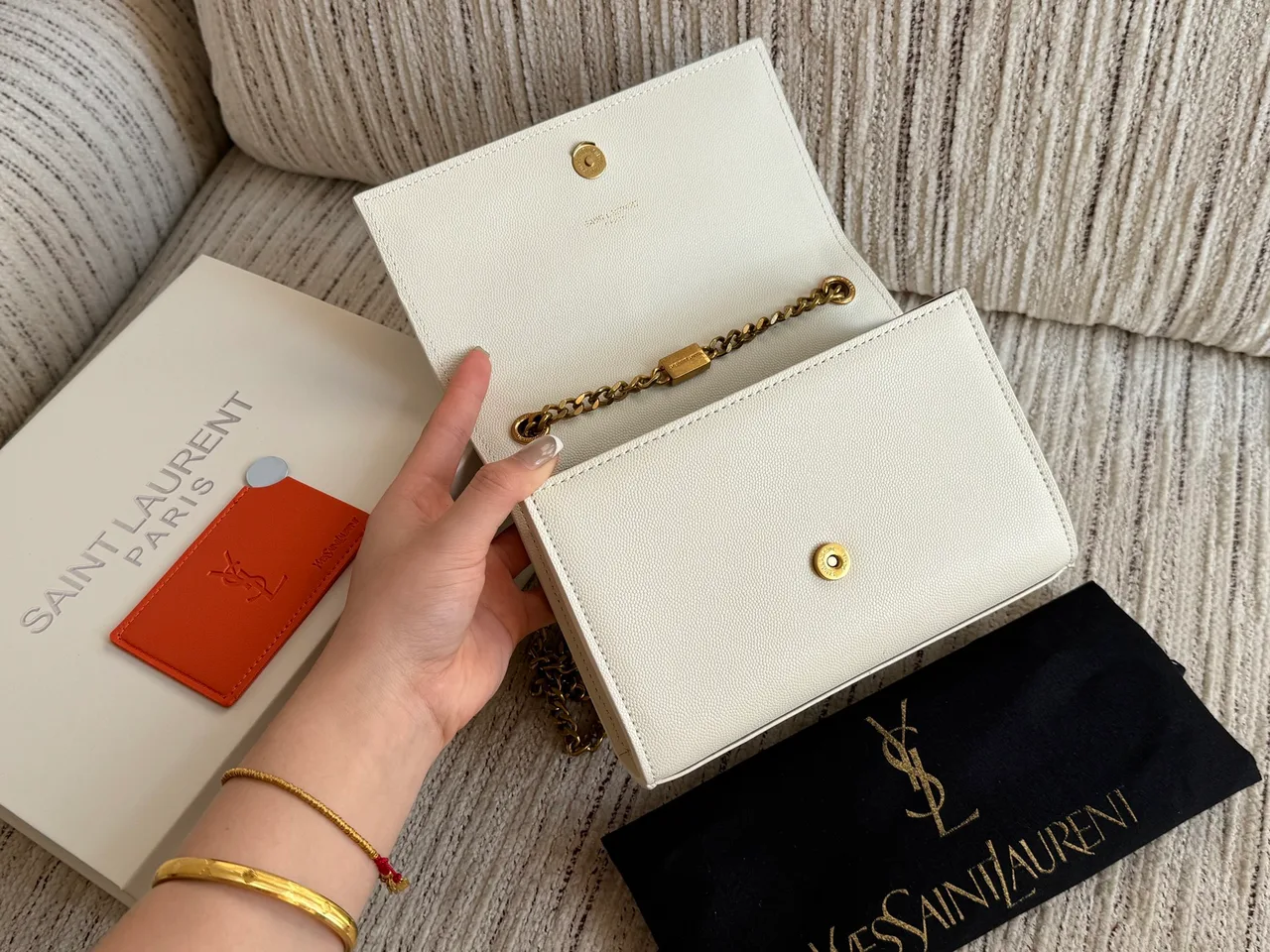 Saint Laurent Chain Wallet in Black & White · view 8