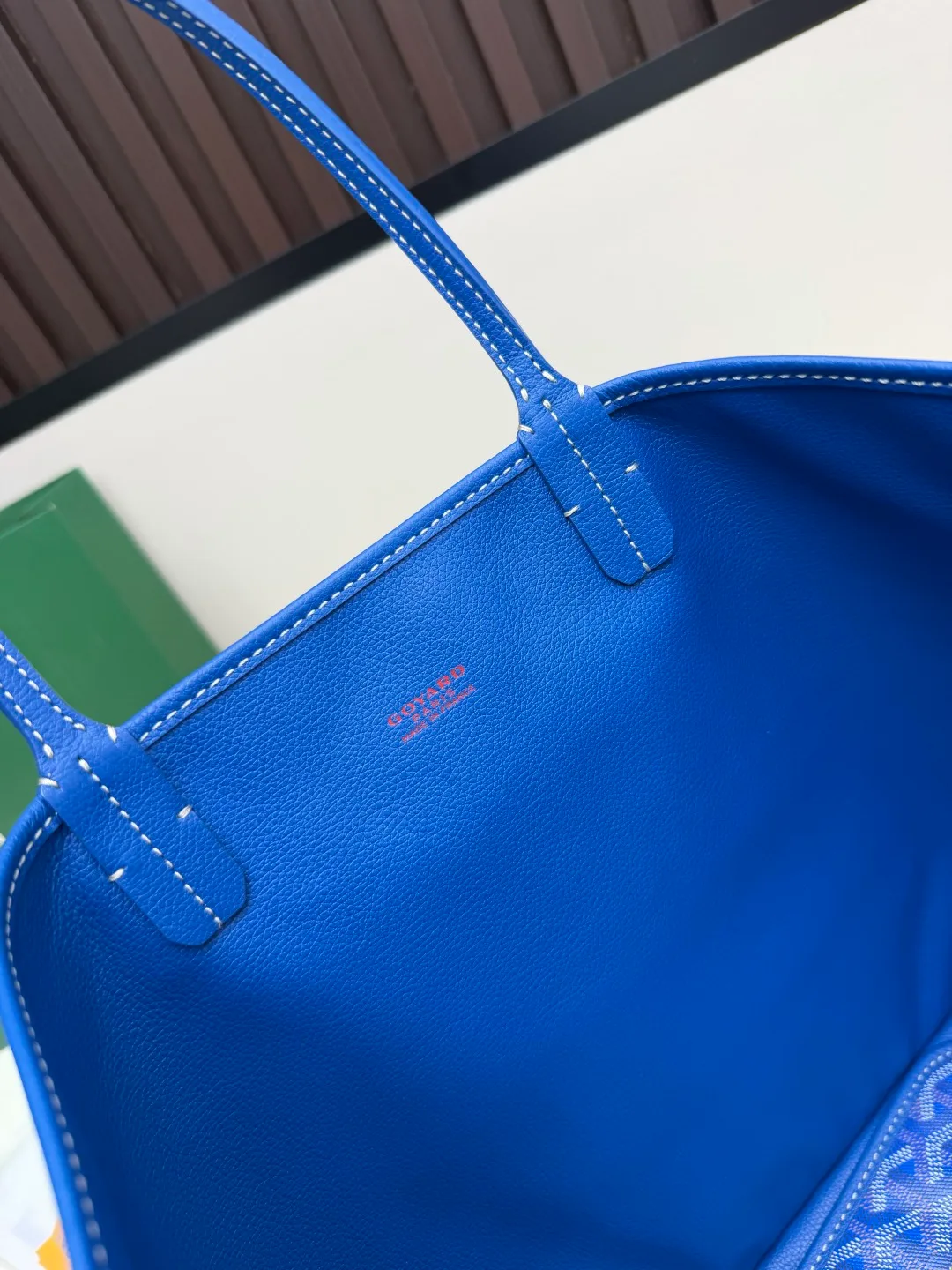 Goyard Canvas Smooth Patterned Tote with Pouch in Blue · view 7