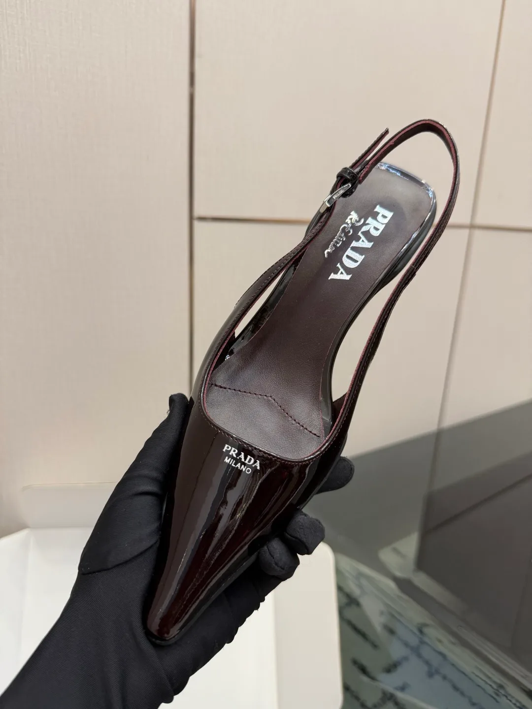 Prada Slingback Heels in Brown · view 8