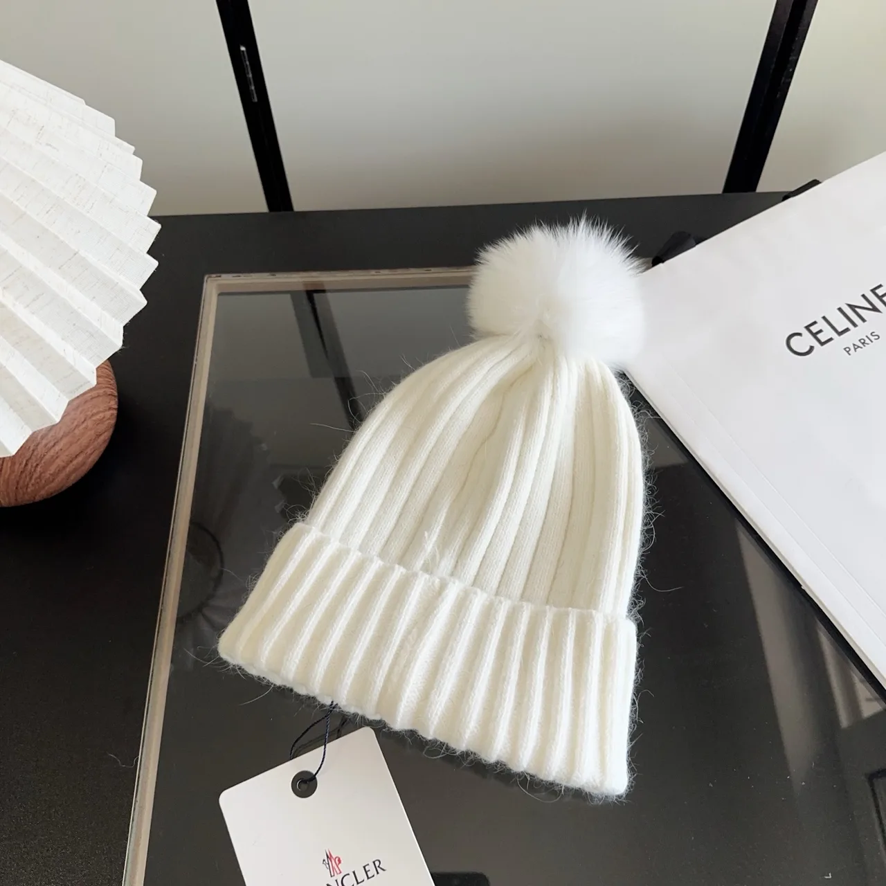 Moncler Beanie in White · view 6