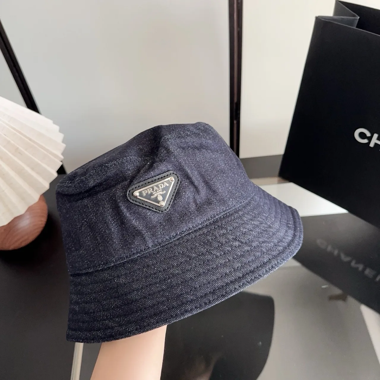 Prada Bucket Hat in Blue · view 6