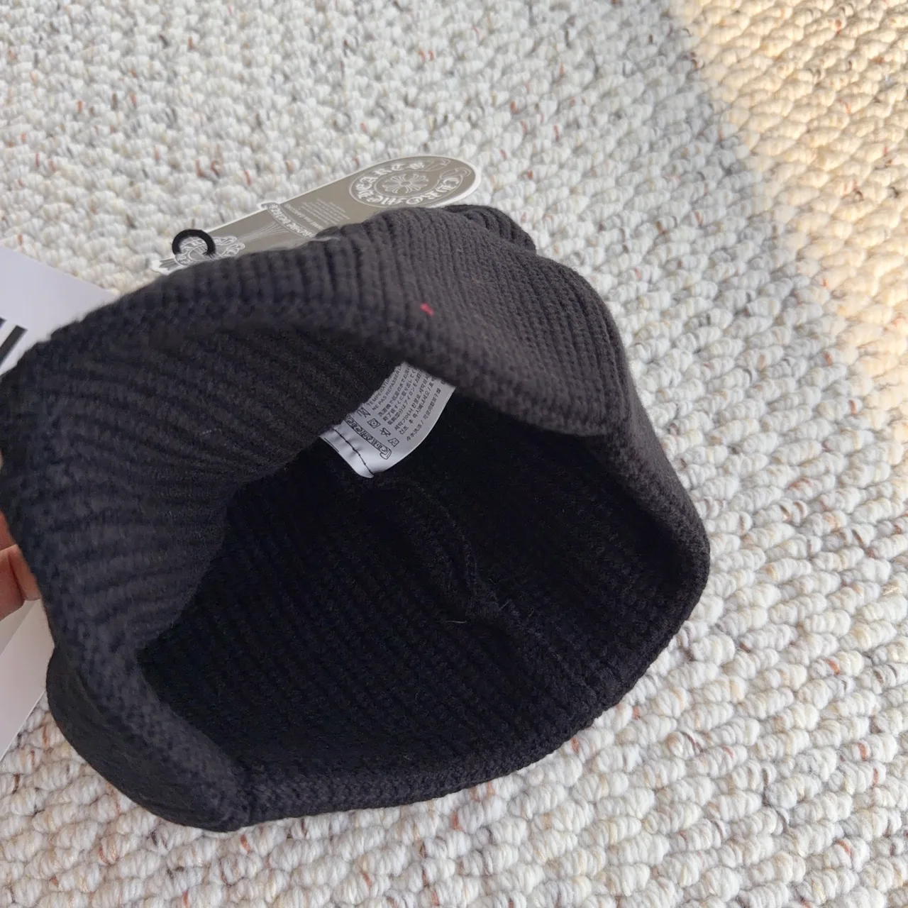 Chrome Hearts Cross-Patch Knit Beanie in Black · view 6