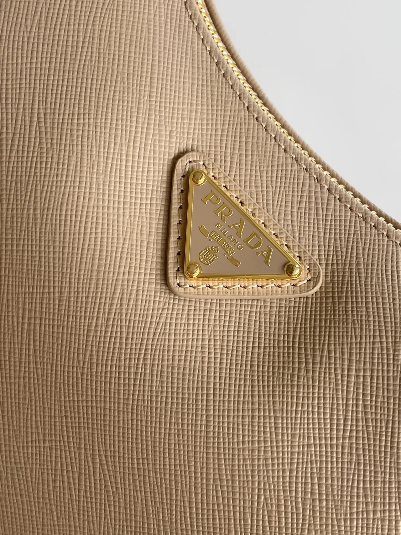 Prada Smooth Shoulder Bag in Beige · view 5