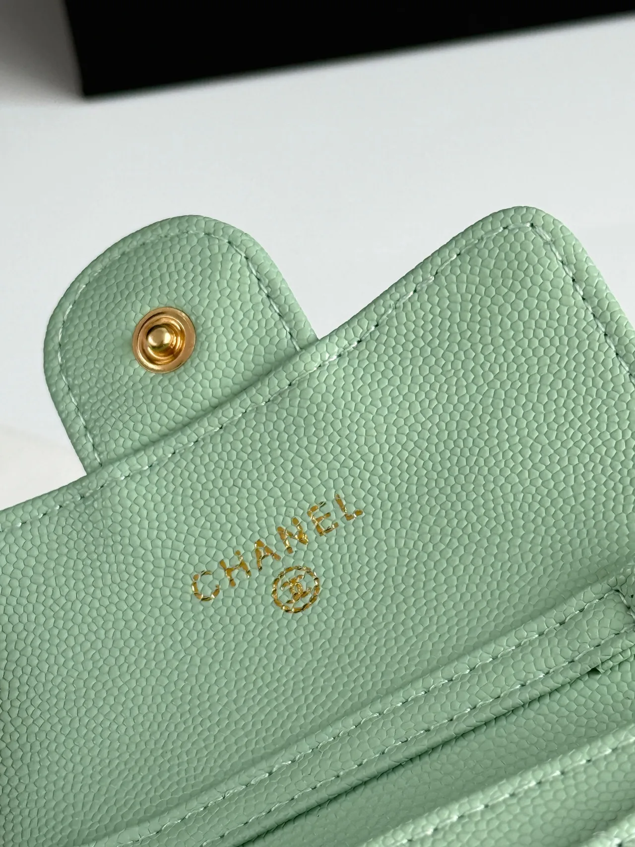 Chanel Quilted Chain Mini Wallet in Green · view 7