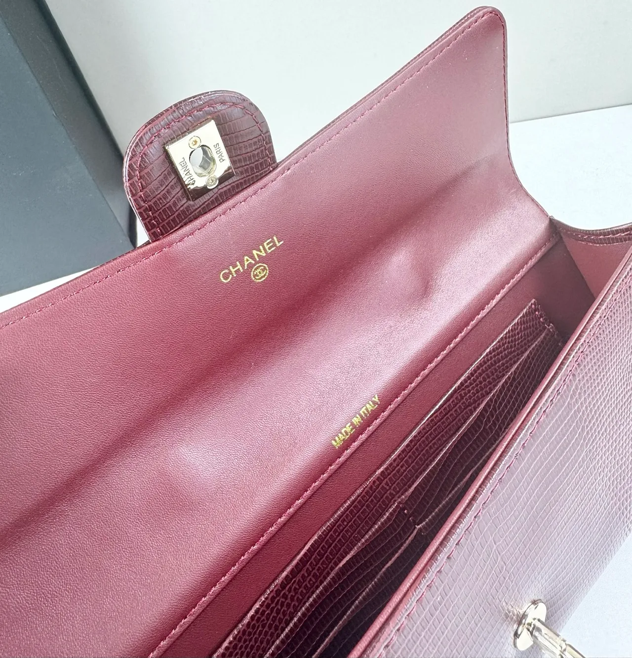 Chanel Baguette Clutch in Burgundy · view 7