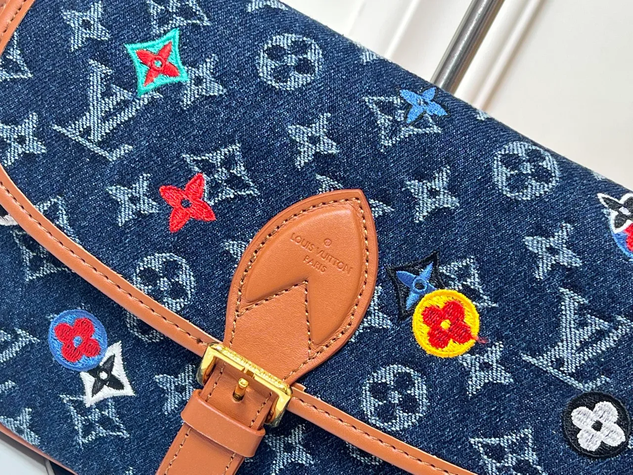 Louis Vuitton Cowhide Baguette Shoulder Bag in Blue · view 6