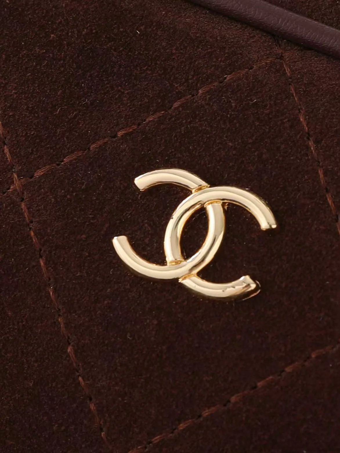 Chanel Quilted Glossy Top-Handle Bag in Brown · view 8