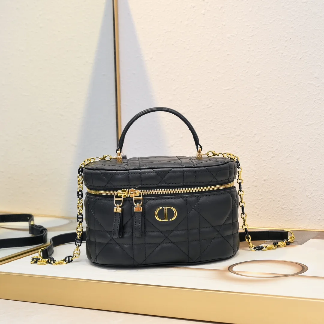 Dior Quilted Cannage Vanity Case in Black · view 2