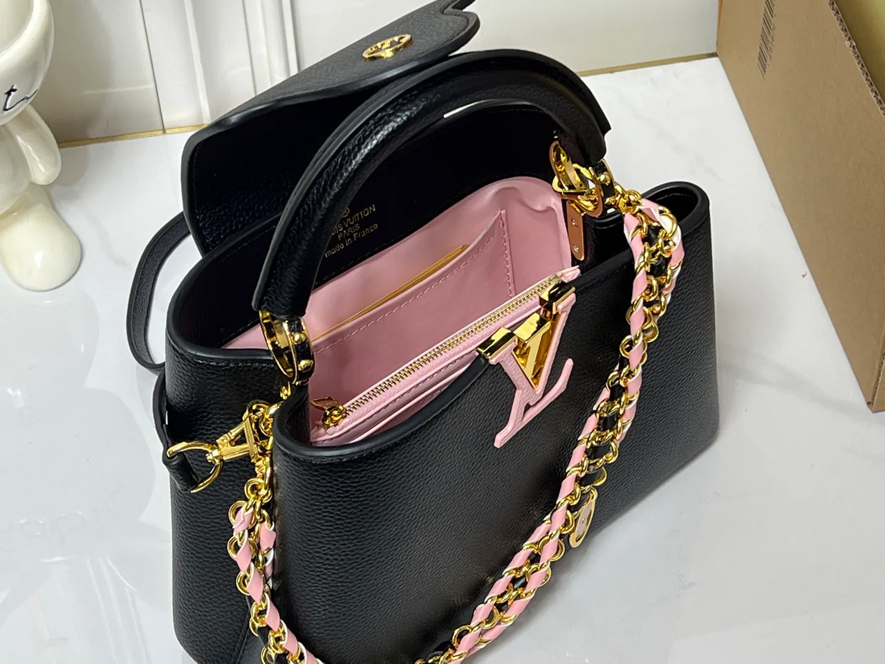 Louis Vuitton Cowhide Top-Handle Bag in Black · view 6