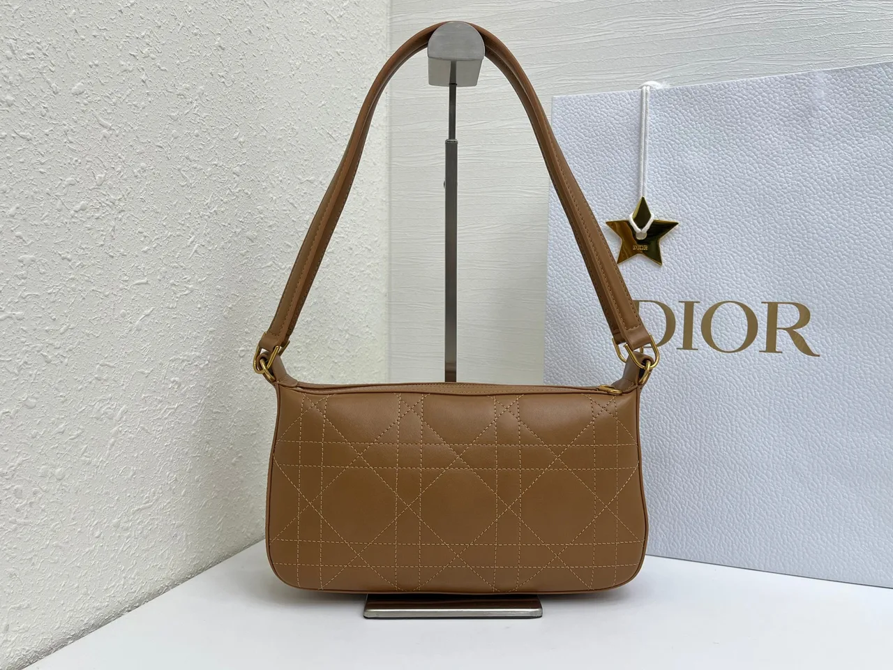 Dior Quilted Hobo Bag in Tan · view 2