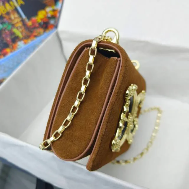 Dolce & Gabbana Cowhide Chain Clutch in Tan · view 3