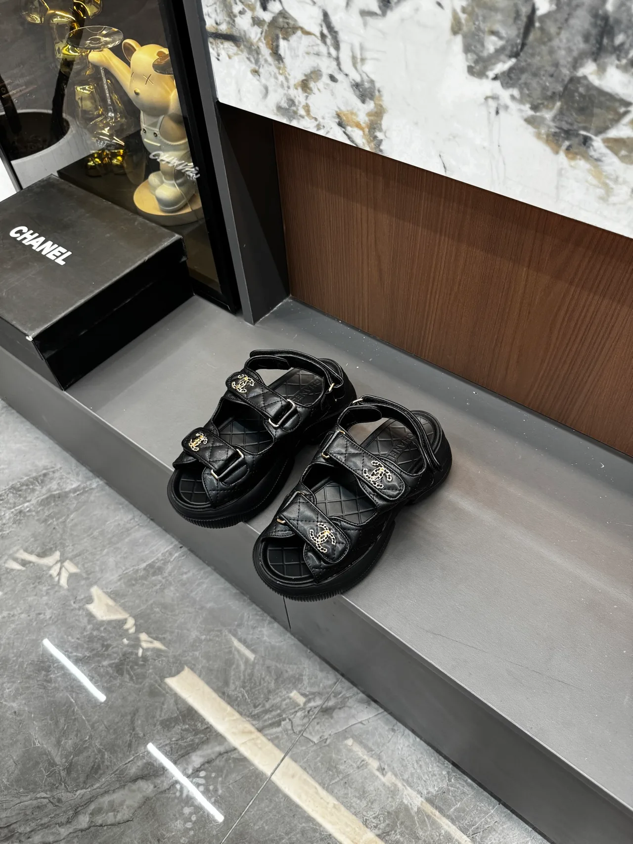 Chanel Sandals in Black / White · view 1