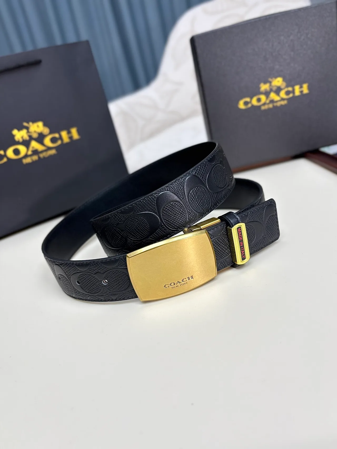 Coach Automatic Belt in Brown / Black · view 8