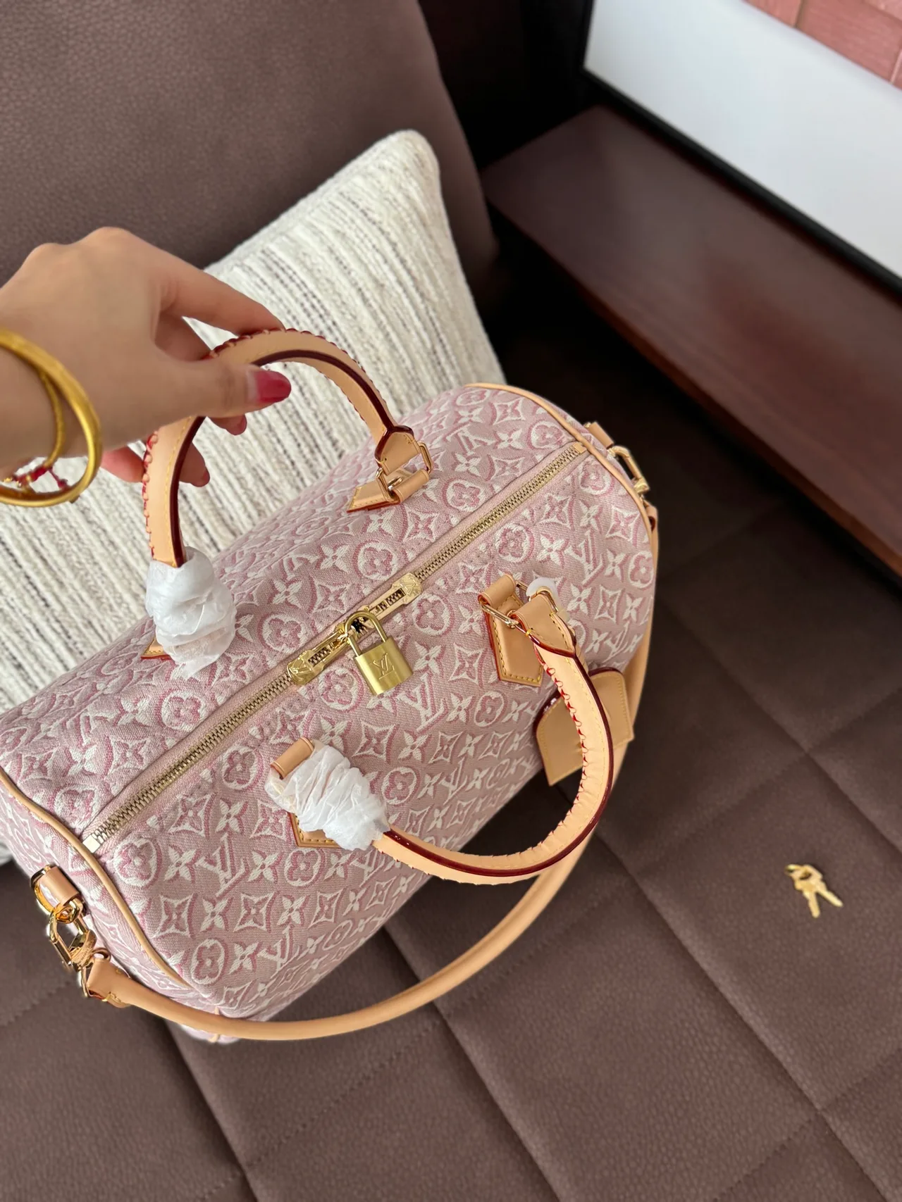 Louis Vuitton Quilted Top-Handle Bag in Pink · view 5