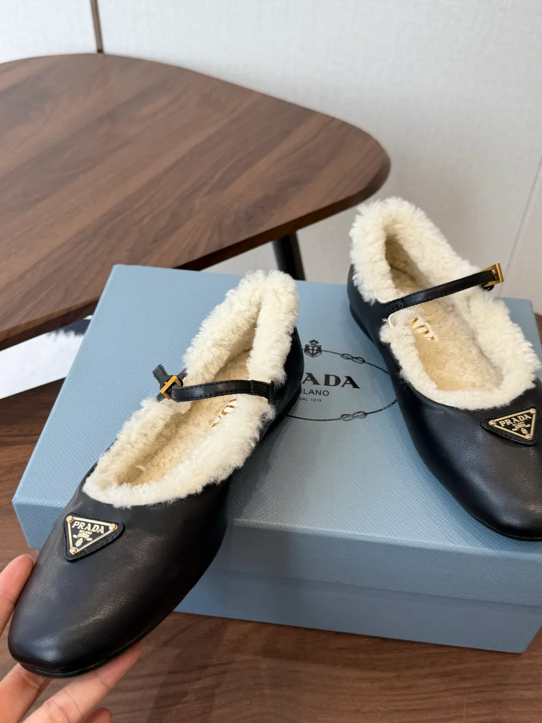 Prada Mary Jane Flats in Black · view 5