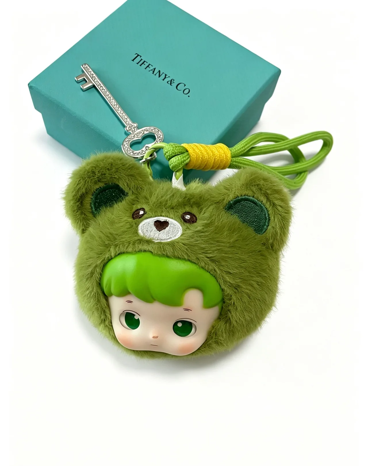 Character Plush Key Holder in Green & Yellow · view 3