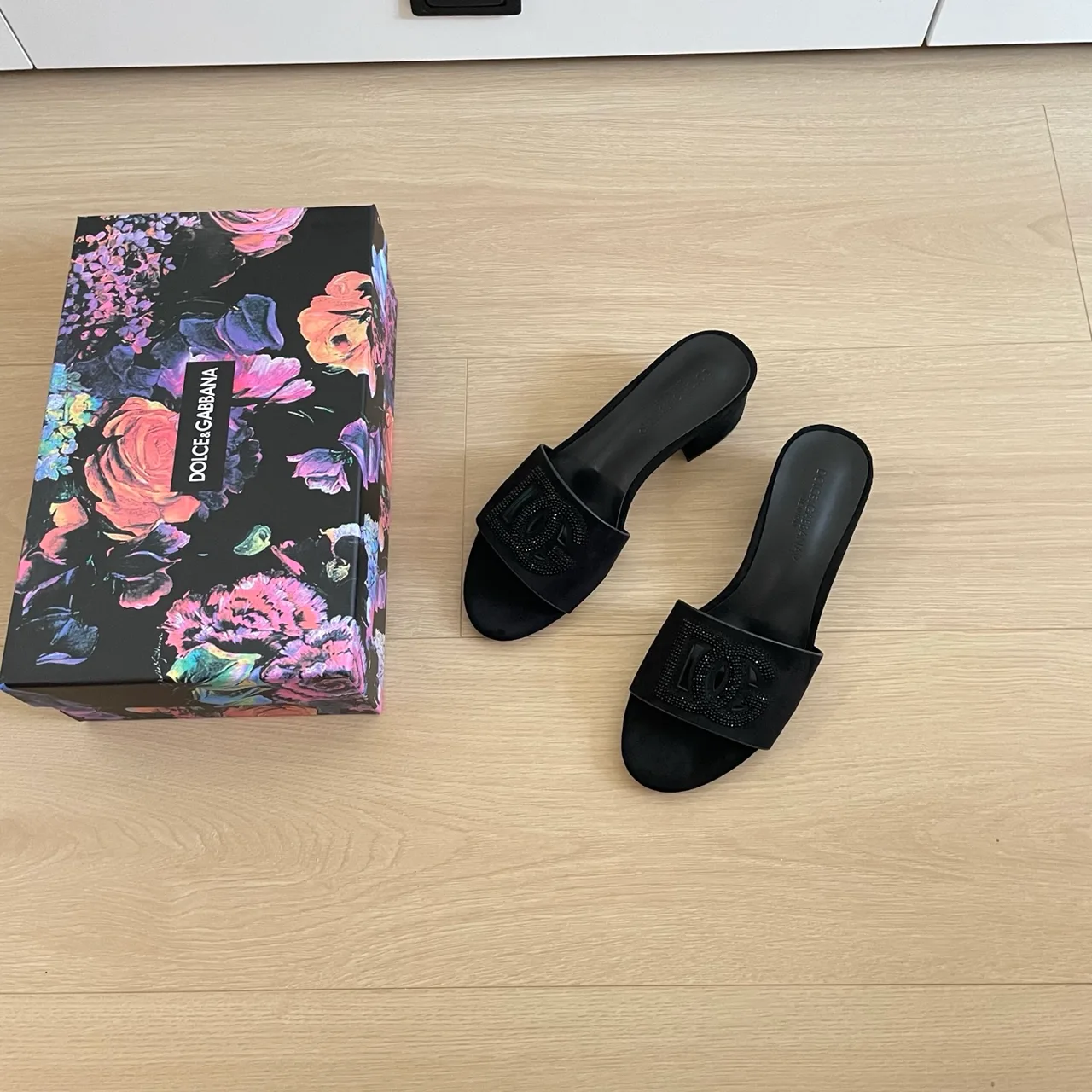Dolce & Gabbana Sheepskin Slippers in Black · view 2