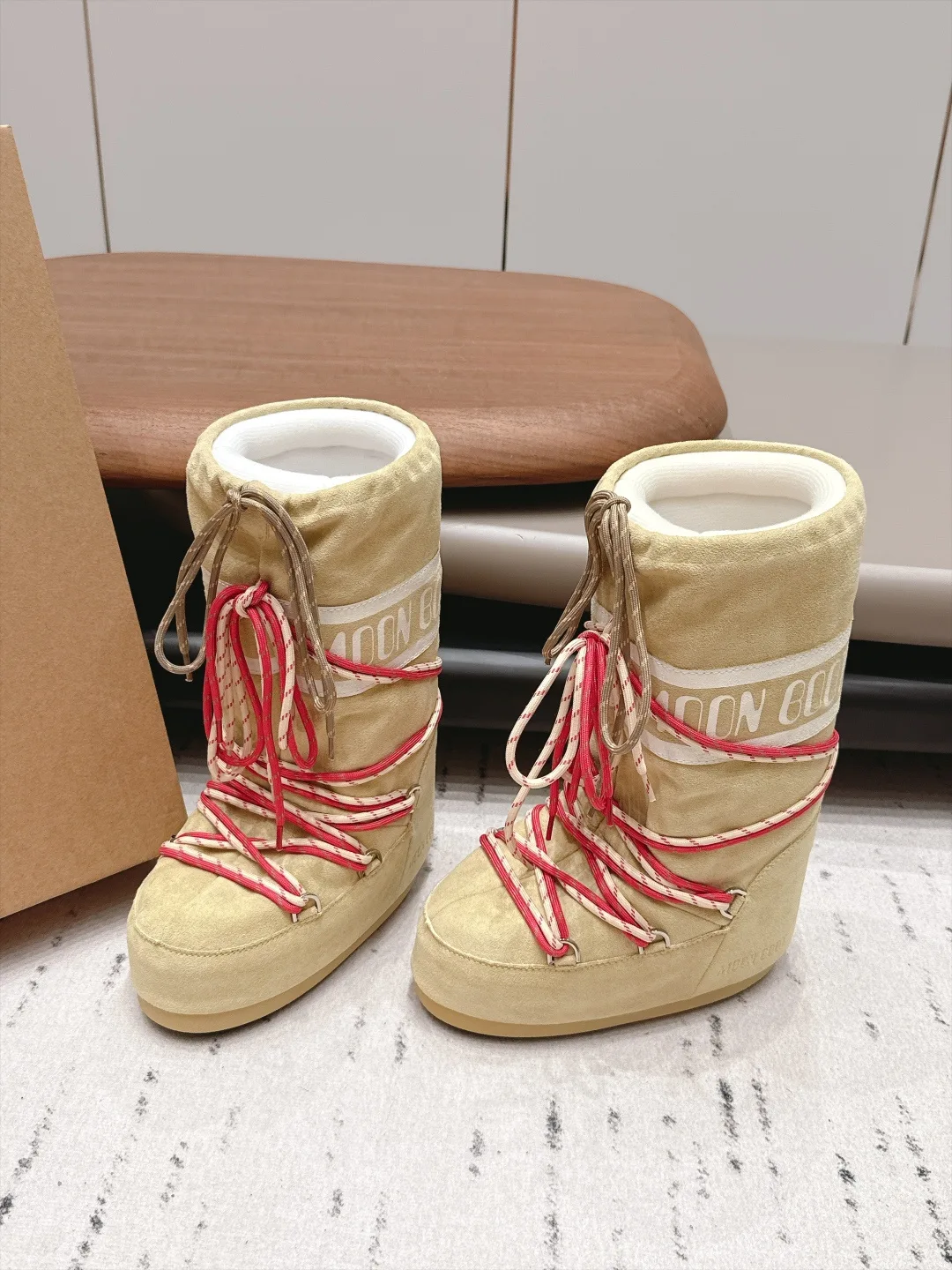 Moon Boot Round-Toe Snow Boots in Beige · view 2