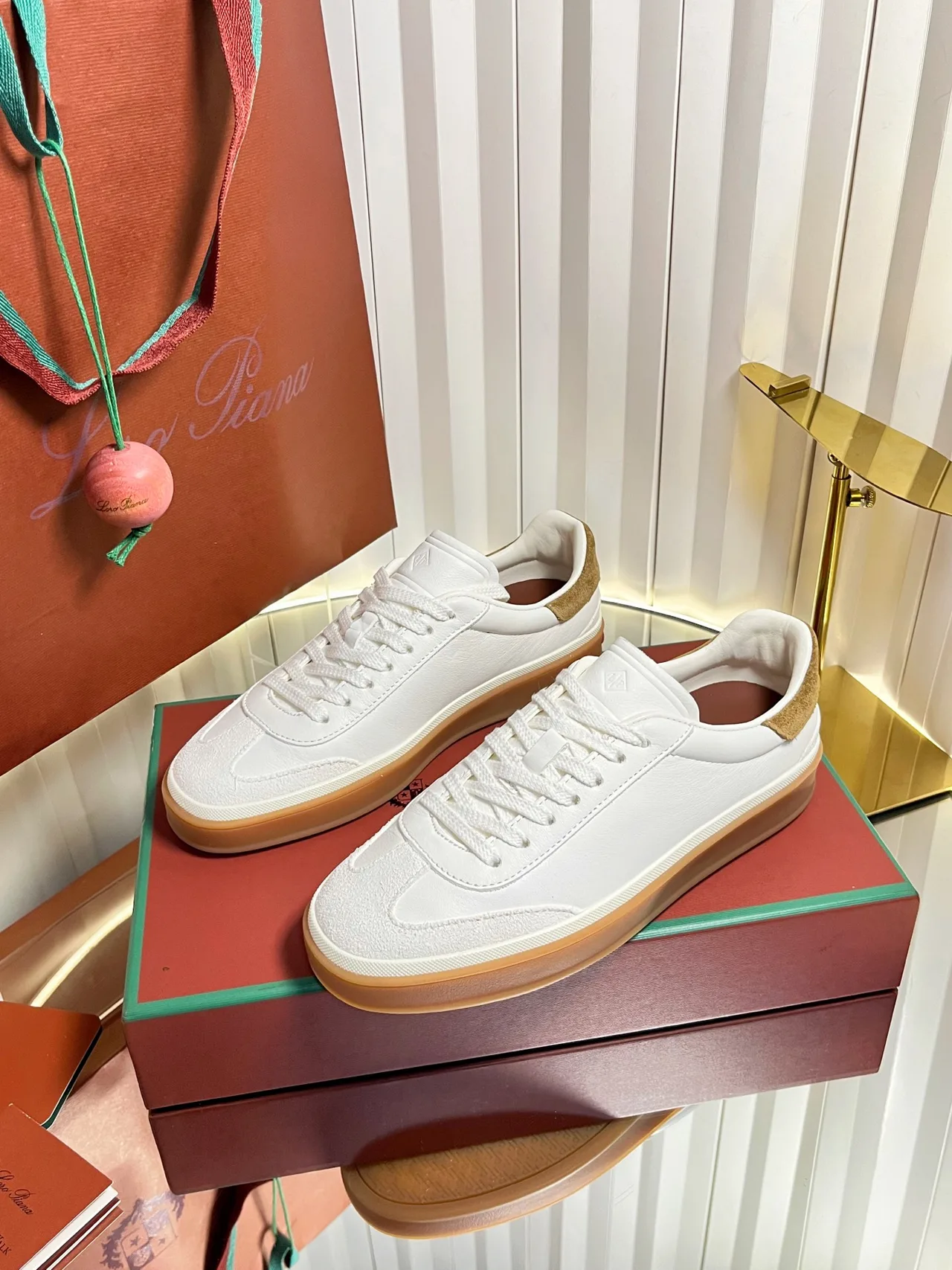 Loro Piana Cashmere Sneakers in White · view 2
