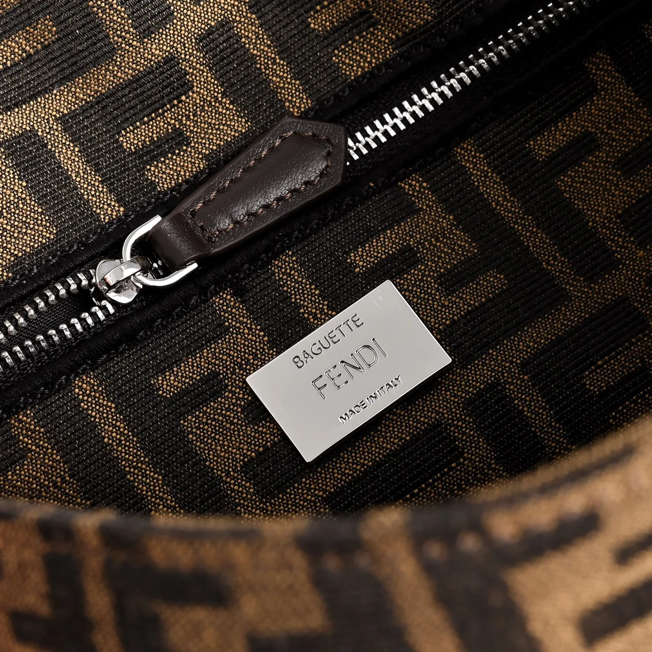Fendi FF Monogram Baguette Bag in Brown · view 7