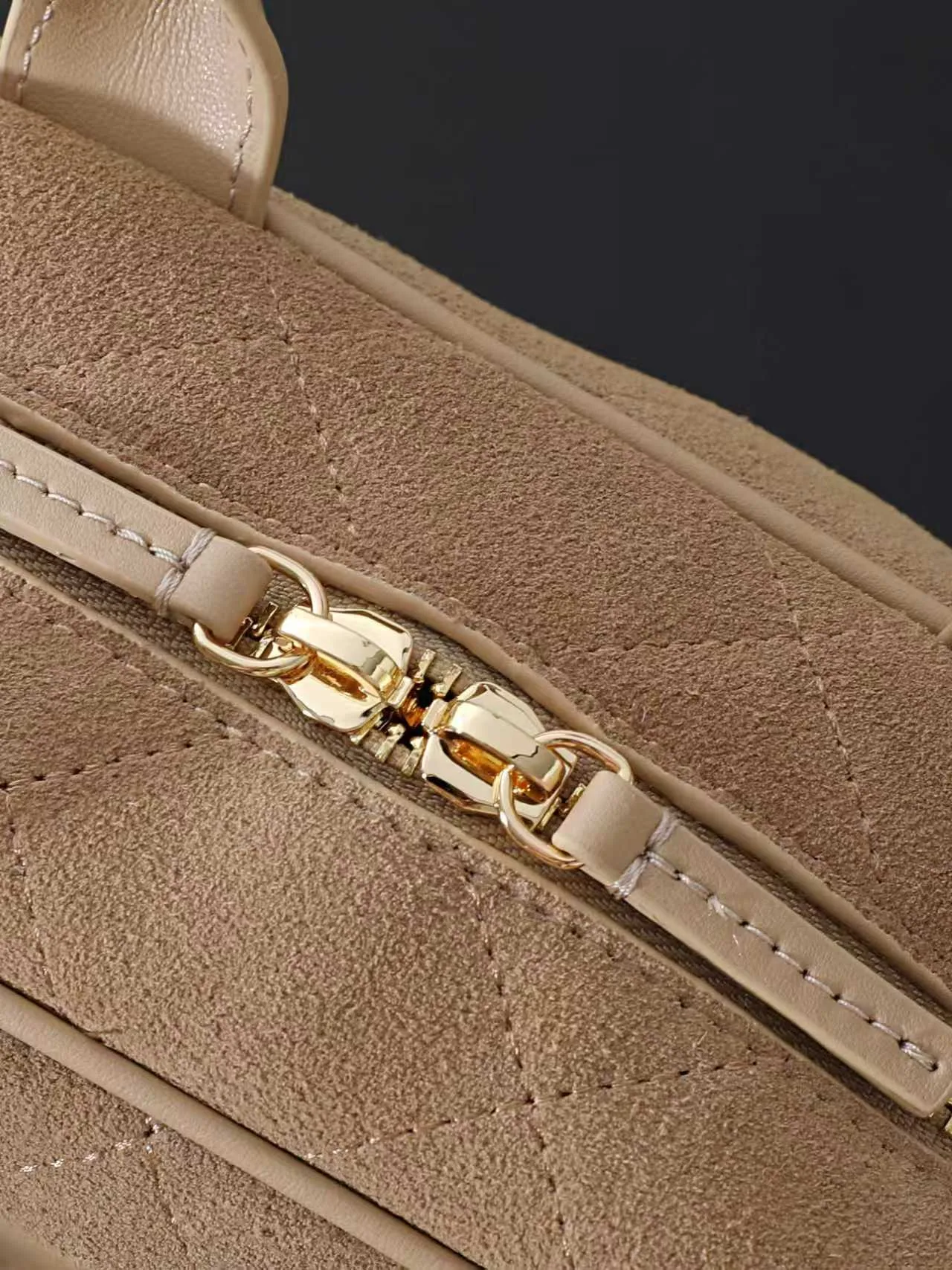 Chanel Quilted Top-Handle Bag in Beige · view 7