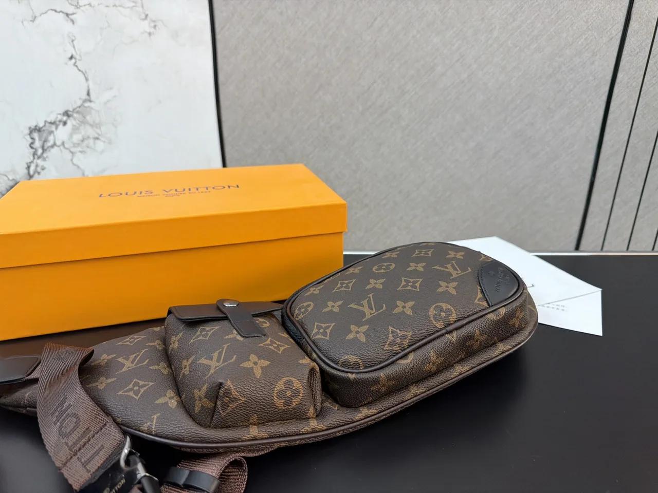 Louis Vuitton Multi-Pocket Belt Bag in Brown / Black · view 3