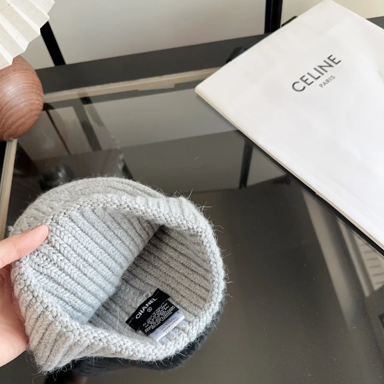 Celine Beanie in Grey · view 8