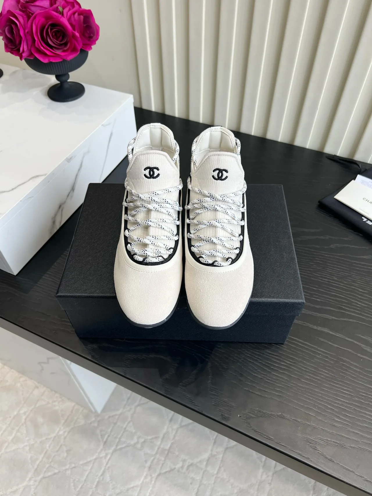 Chanel Sheepskin Sneakers in Cream · view 1