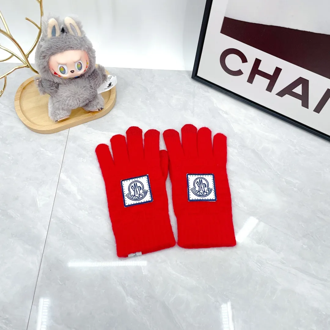 Moncler Wool Beanie, Scarf and Gloves Set in Red · view 6