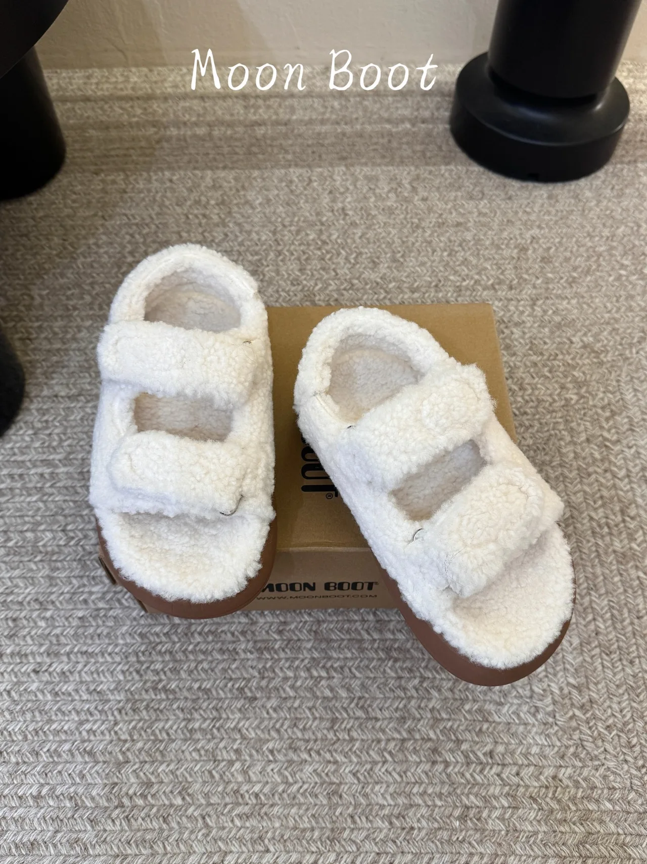 Moon Boot Slippers in White · view 2