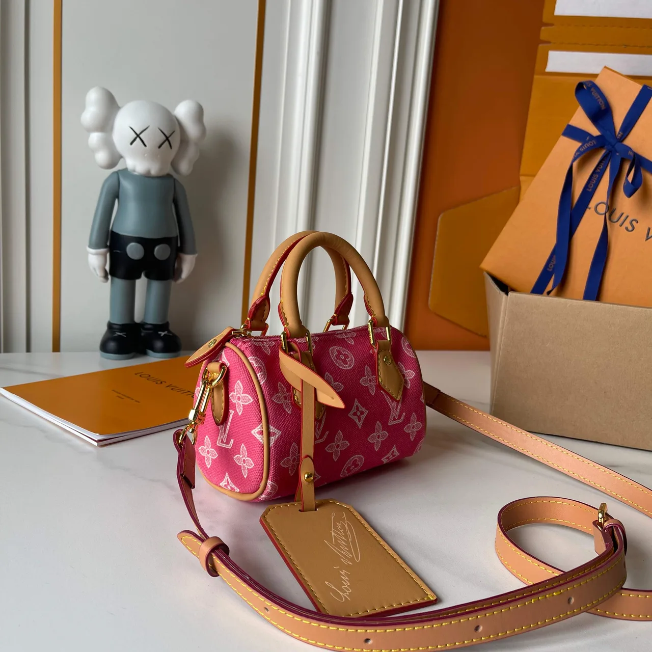 Louis Vuitton Cowhide Canvas Top-Handle Bag in Pink · view 1