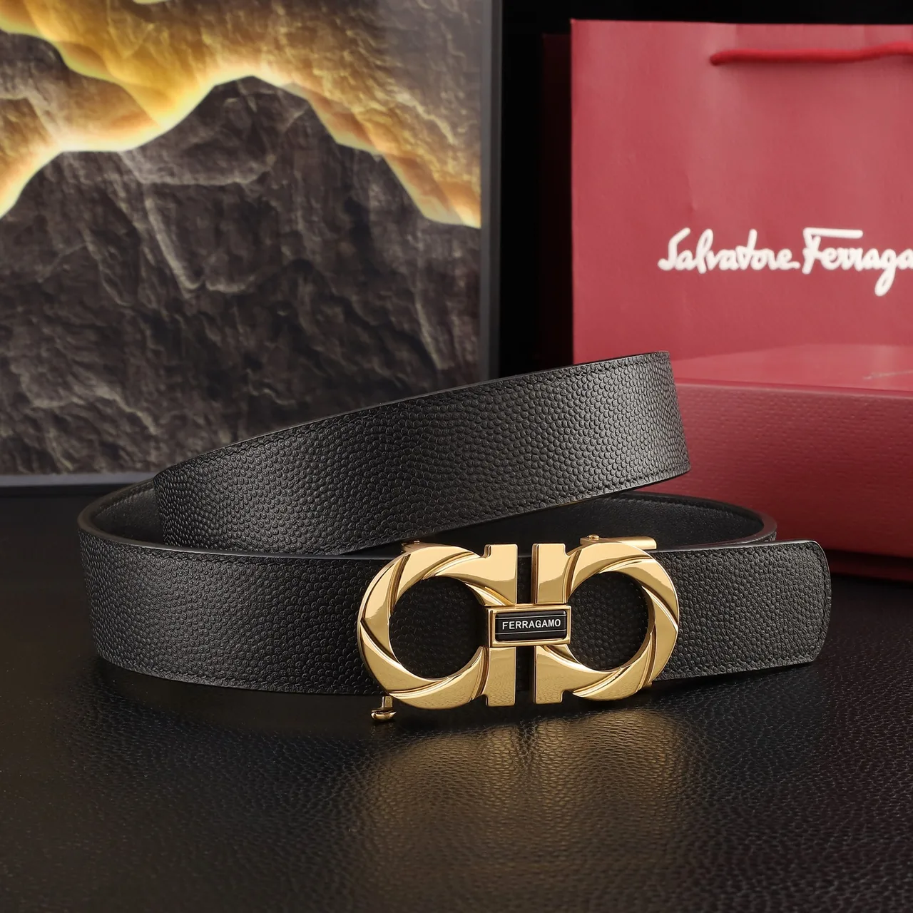 Ferragamo Automatic Belt in Black · view 4