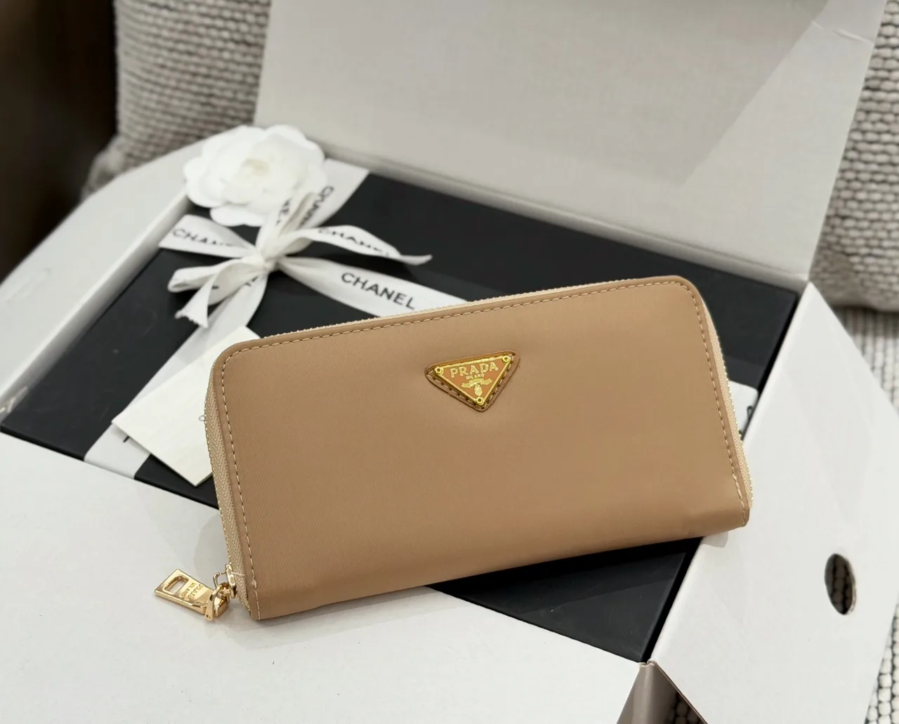 Prada Wallet in Brown & Blue & Black & Grey · view 4