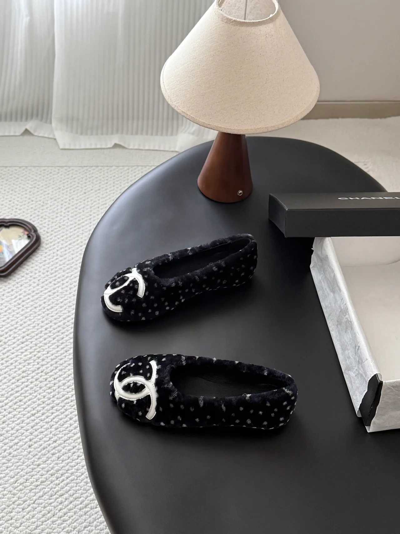 Chanel Wool Flats in Black · view 4
