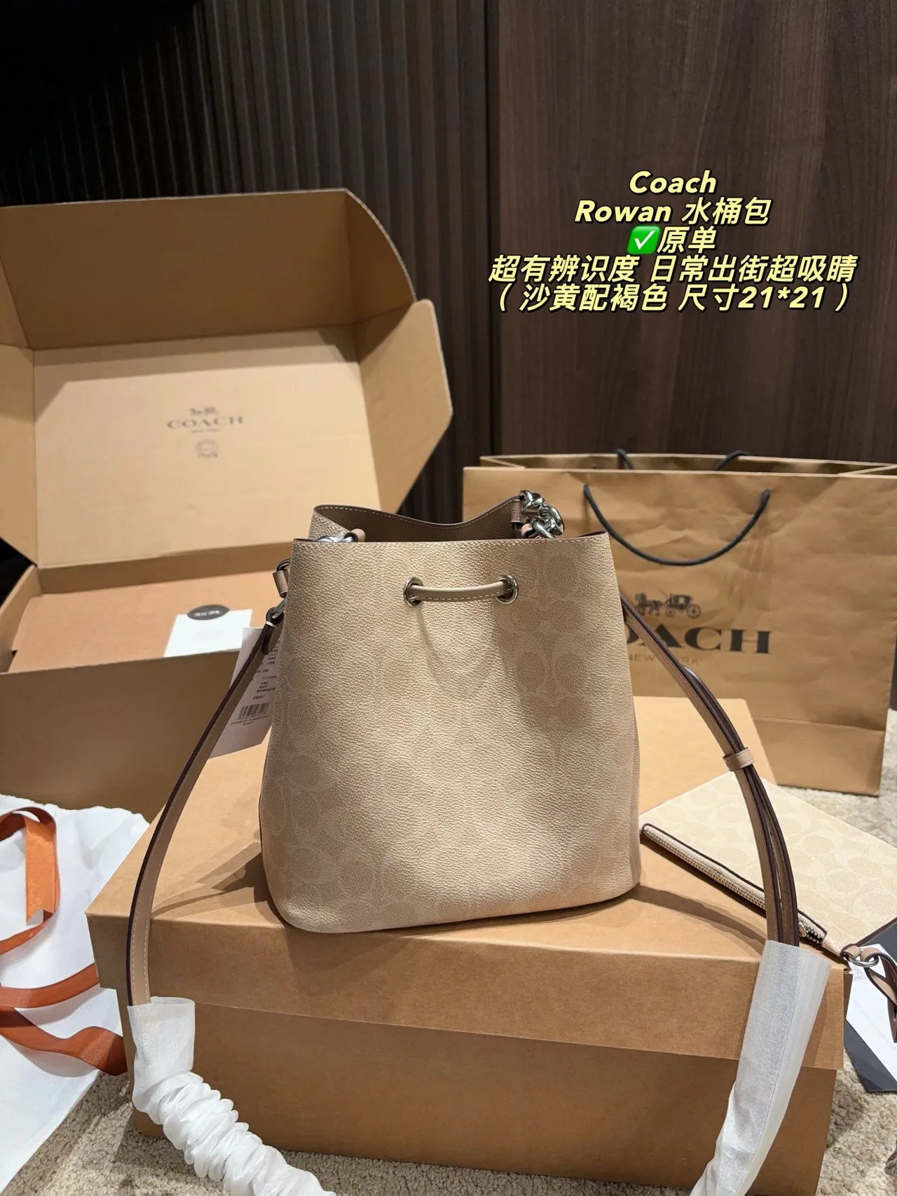 Coach Bucket Bag in Beige · view 4