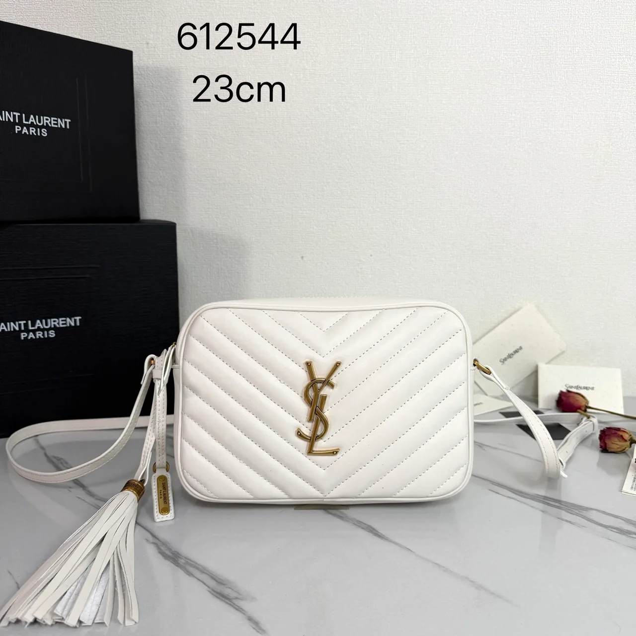 Saint Laurent Quilted Handbag in White · view 1