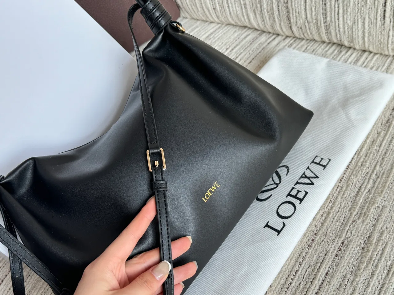 Loewe Smooth Hobo Bag in Black · view 6