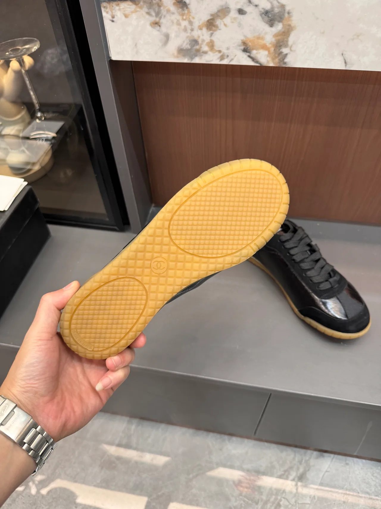 Chanel Cowhide Sneakers in Black · view 9
