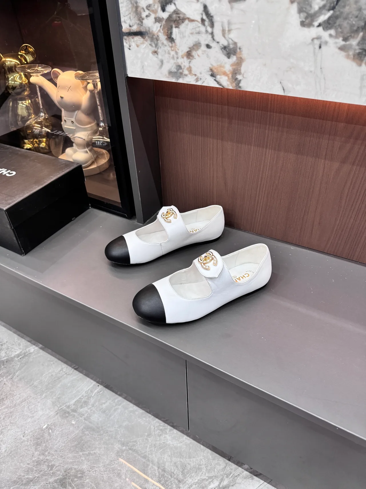 Chanel Mary Jane Flats in Black & White & Red · view 3