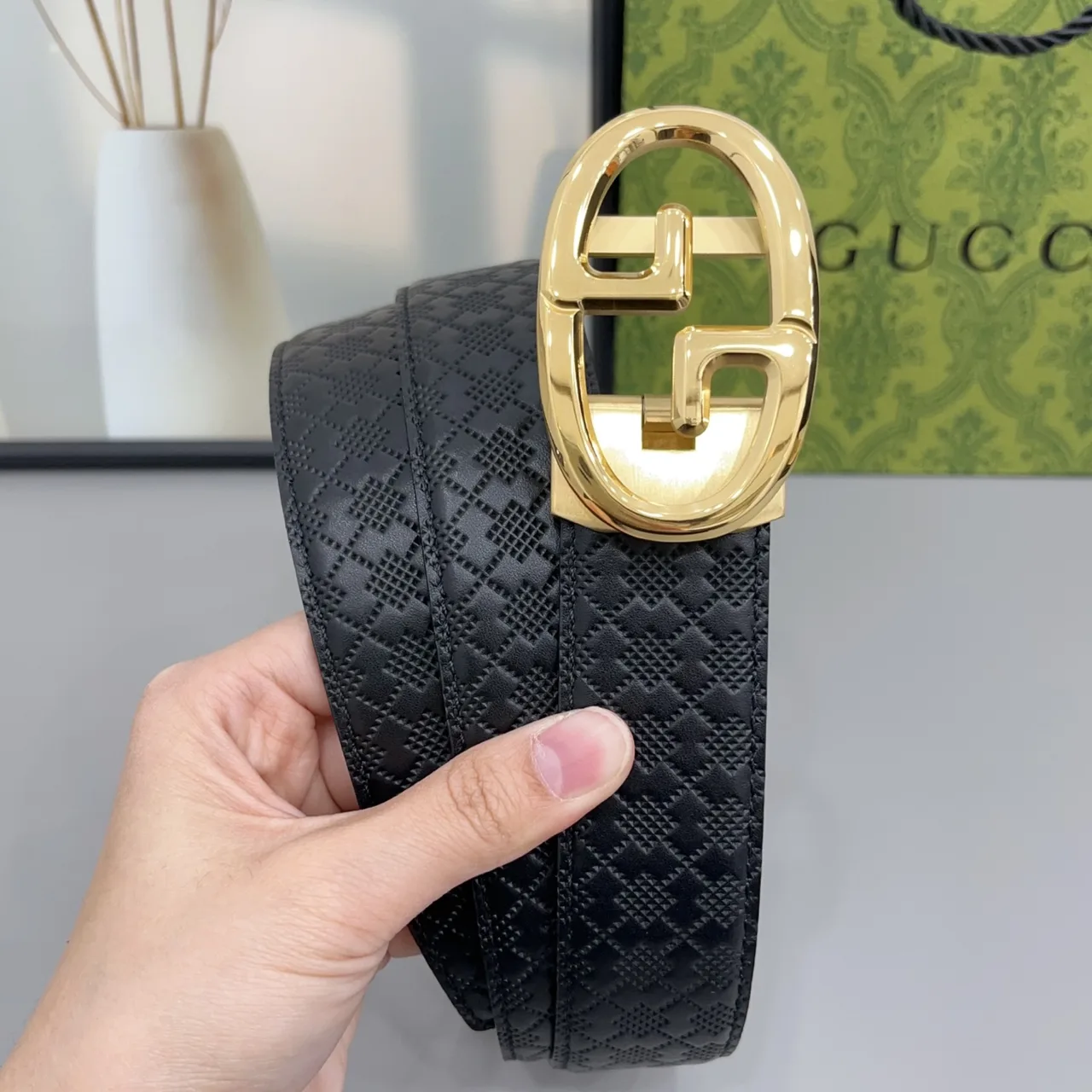 Gucci Quilted Belt in Black · view 6