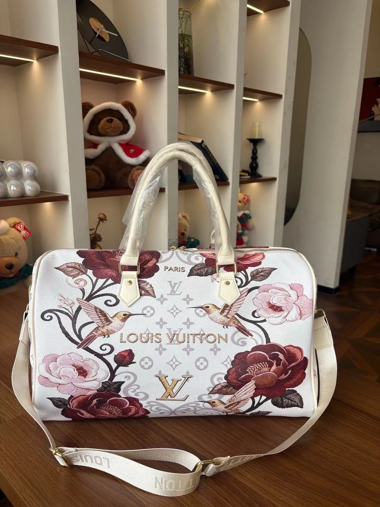 Louis Vuitton Printed Duffel in White · view 4