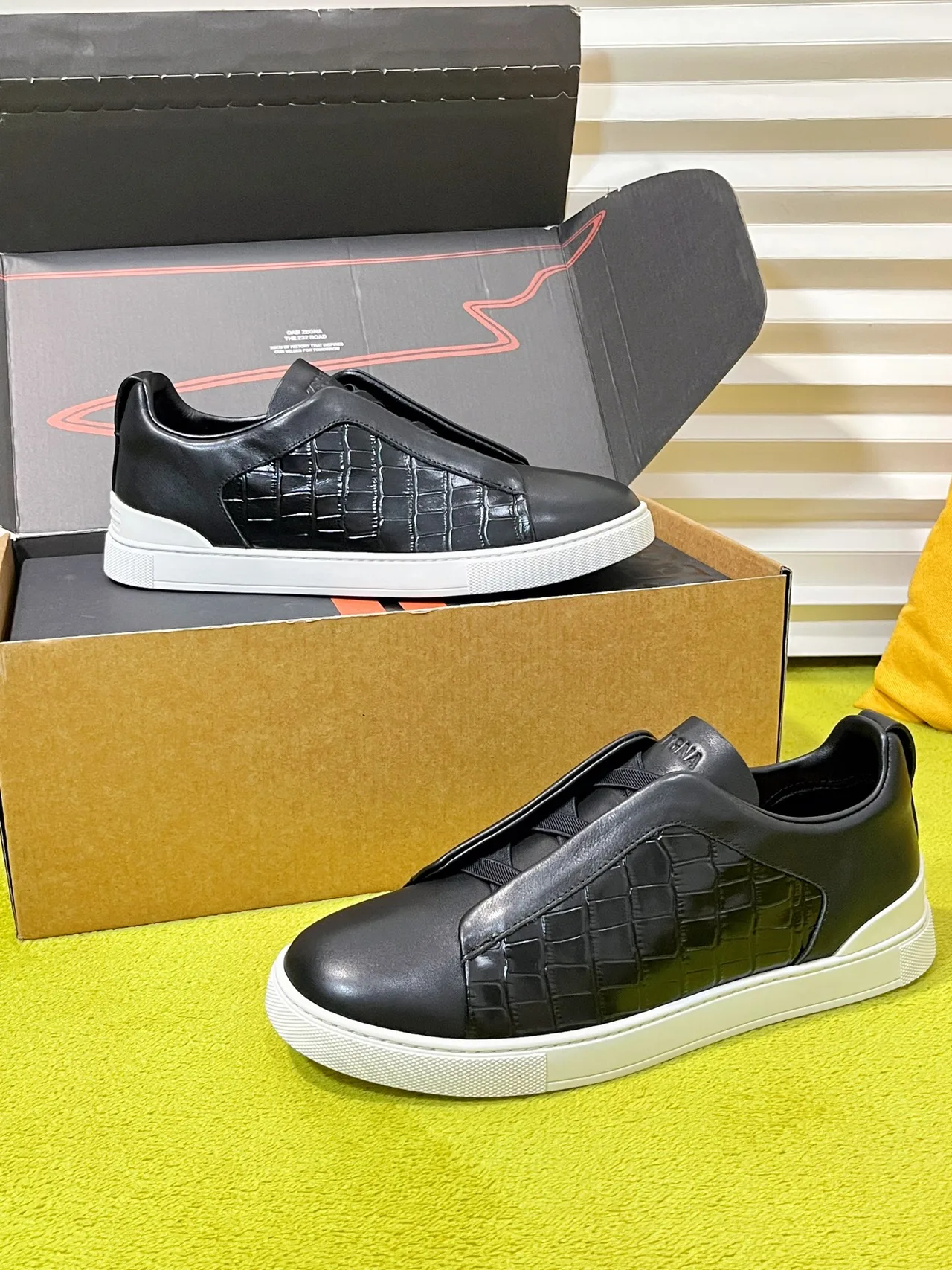 Zegna Slip-On Sneakers in Black · view 4