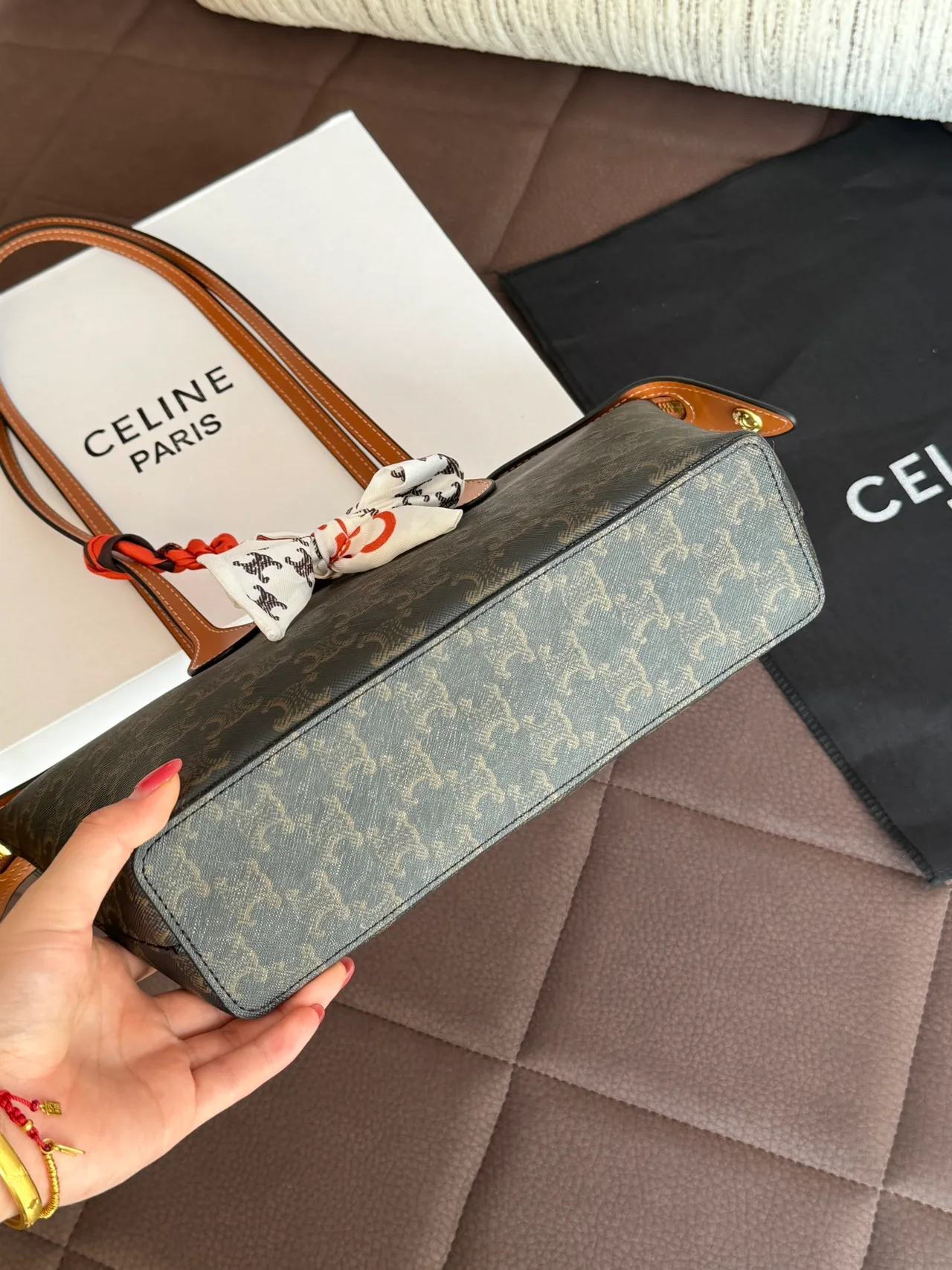 Celine Monogram Tote in Brown · view 6